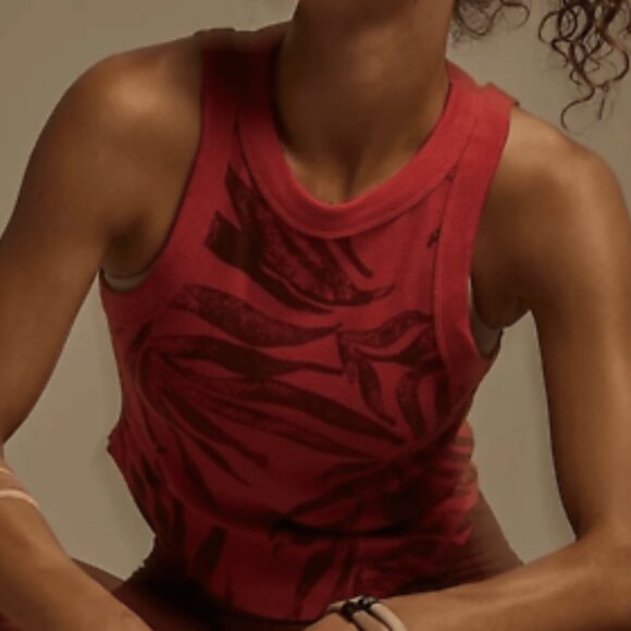 Free People Movement tropical orange open back cropped tank size small - Picture 2 of 9